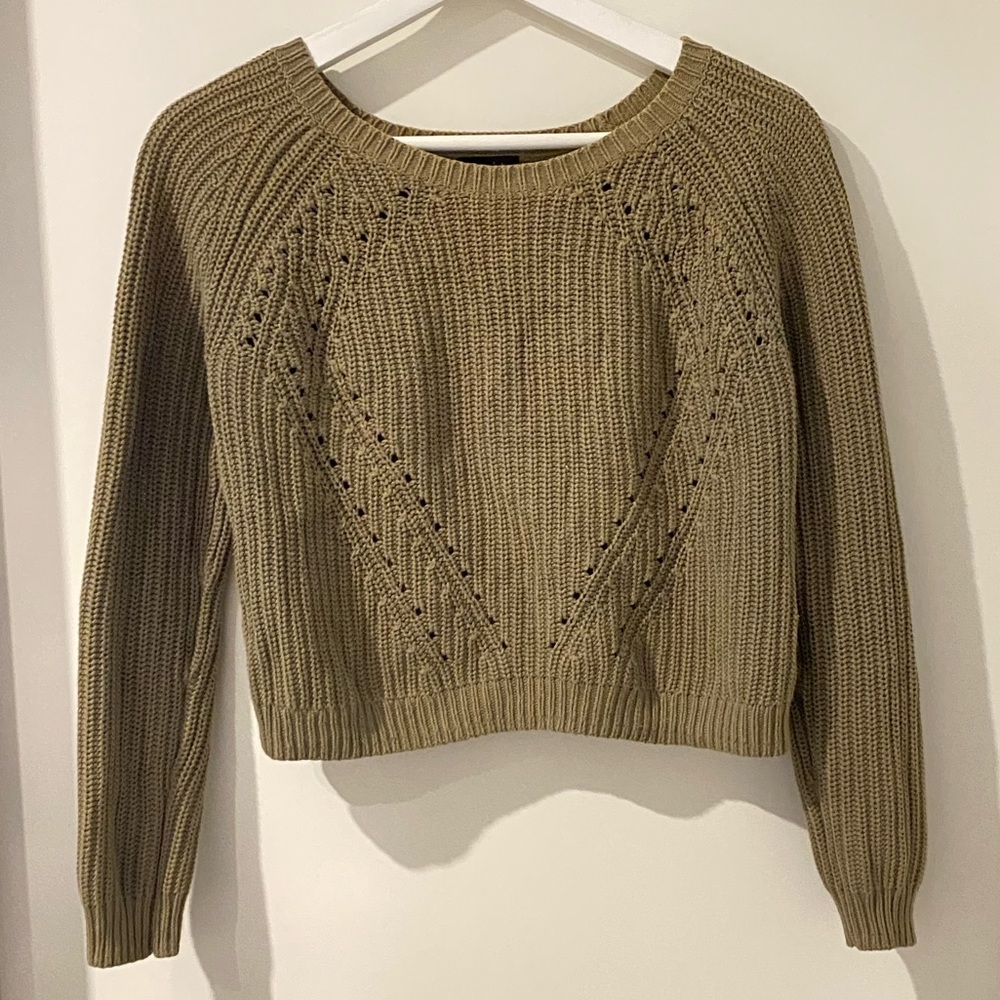 Bardot ➰ ladies olive green long sleeve knit sweater XXS - Picture 2 of 3